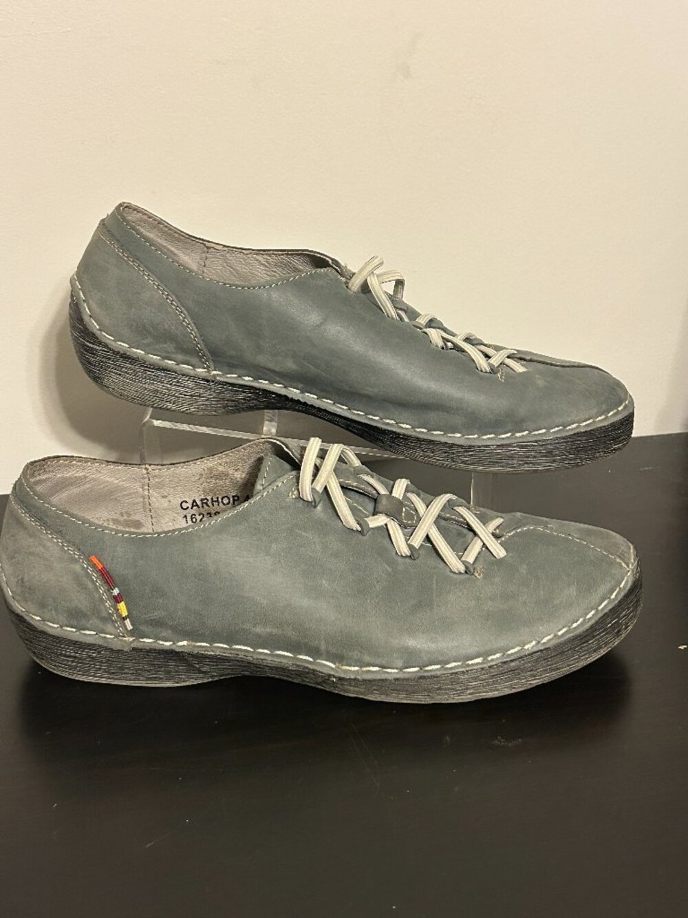 SPRING STEP Carhop Size 42 US 10.5 / 11 Gray Leather Slip-On Sneakers Shoes